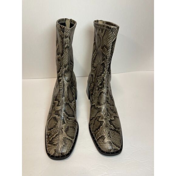 NWOT Open Edit Snakeskin Print Ankle Boots Size: 9.5M - Picture 4 of 7